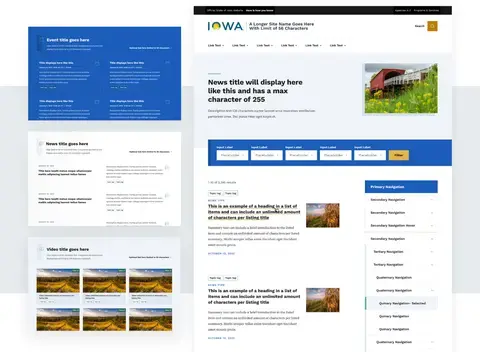 Iowa layout and patterns from the design system