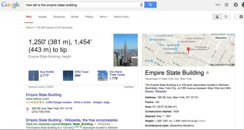 How tall is the Empire State Building - 443m to the tip