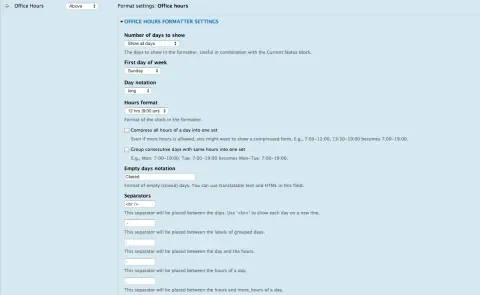 Office Hours formatter config