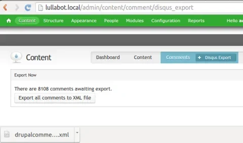 Exported comments