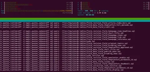 CPU load while drush syncdb is running