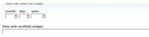 CCK HOWTO: two date fields with different widgets