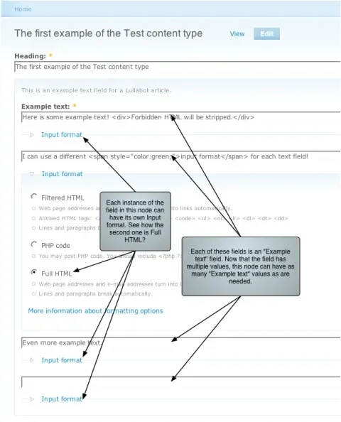 Multiple fields, multiple input formats