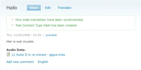 Screenshot of a Drupal node in Dutch