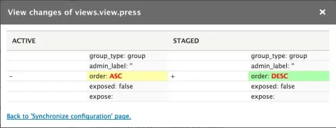 Drupal 8 configuration management diff tool