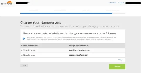 Nameserver screen