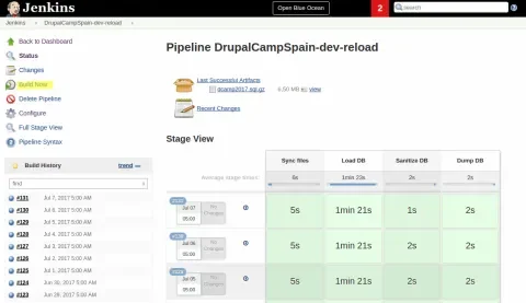 Jenkins job to copy database and files