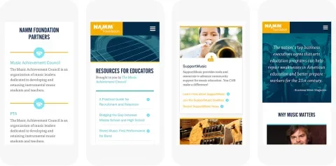 NAMM Website Mobile Mockup