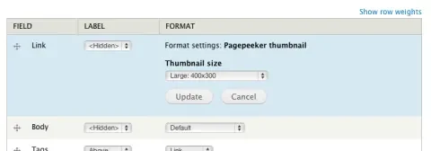Screenshot of PagePeeker setup