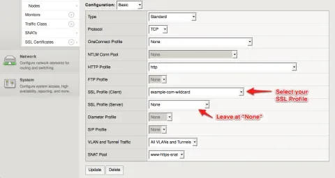 Configuring the HTTPS Virtual Server